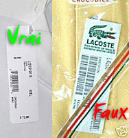 Etiquettes papier Lacoste Comment reconnaître un faux polo Lacoste ?