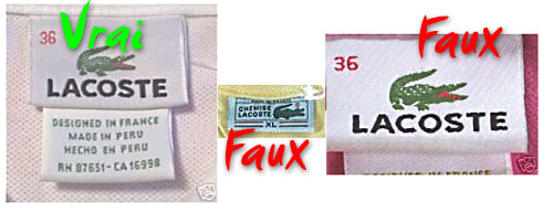 Etiquettes Lacoste Comment reconnaître un faux polo Lacoste ?